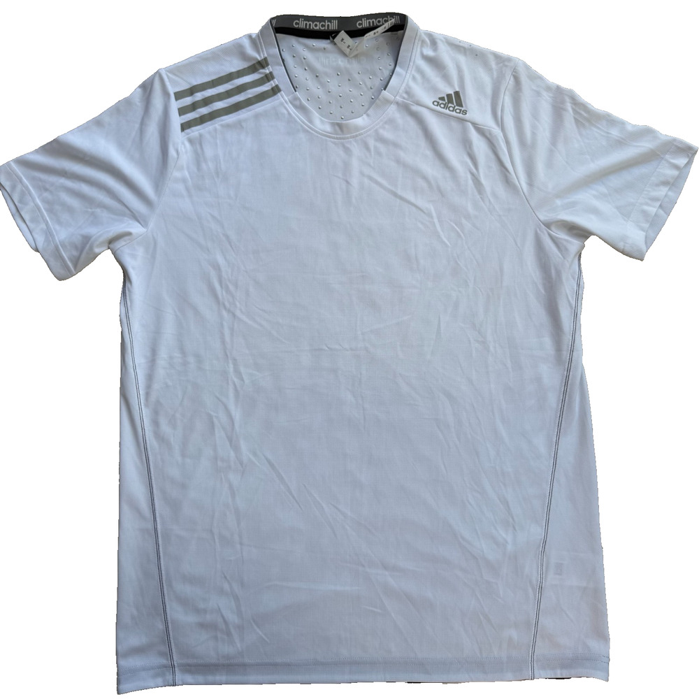 Adidas Climachill Tee White Large Performance Athletic Shirt Mens
